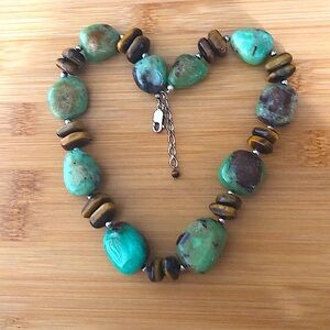 $96  Estate Polished Nugget Necklace   Sterling Silver  925